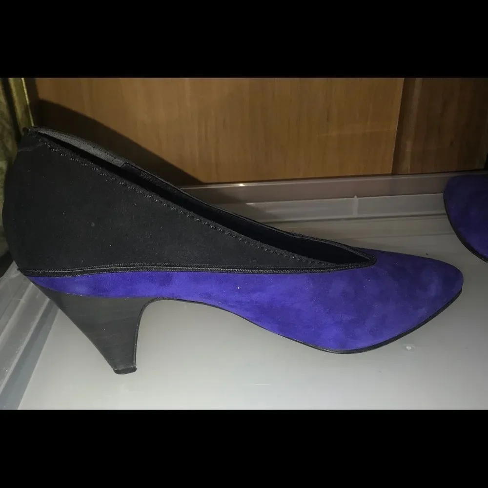 Susan Bennis Shoes Purple Black 8B fit 7B Original Owner - Picture 5 of 9